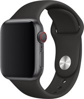 Geschikt voor Apple Watch Bandje 42/44mm - Siliconen - Zwart S/M