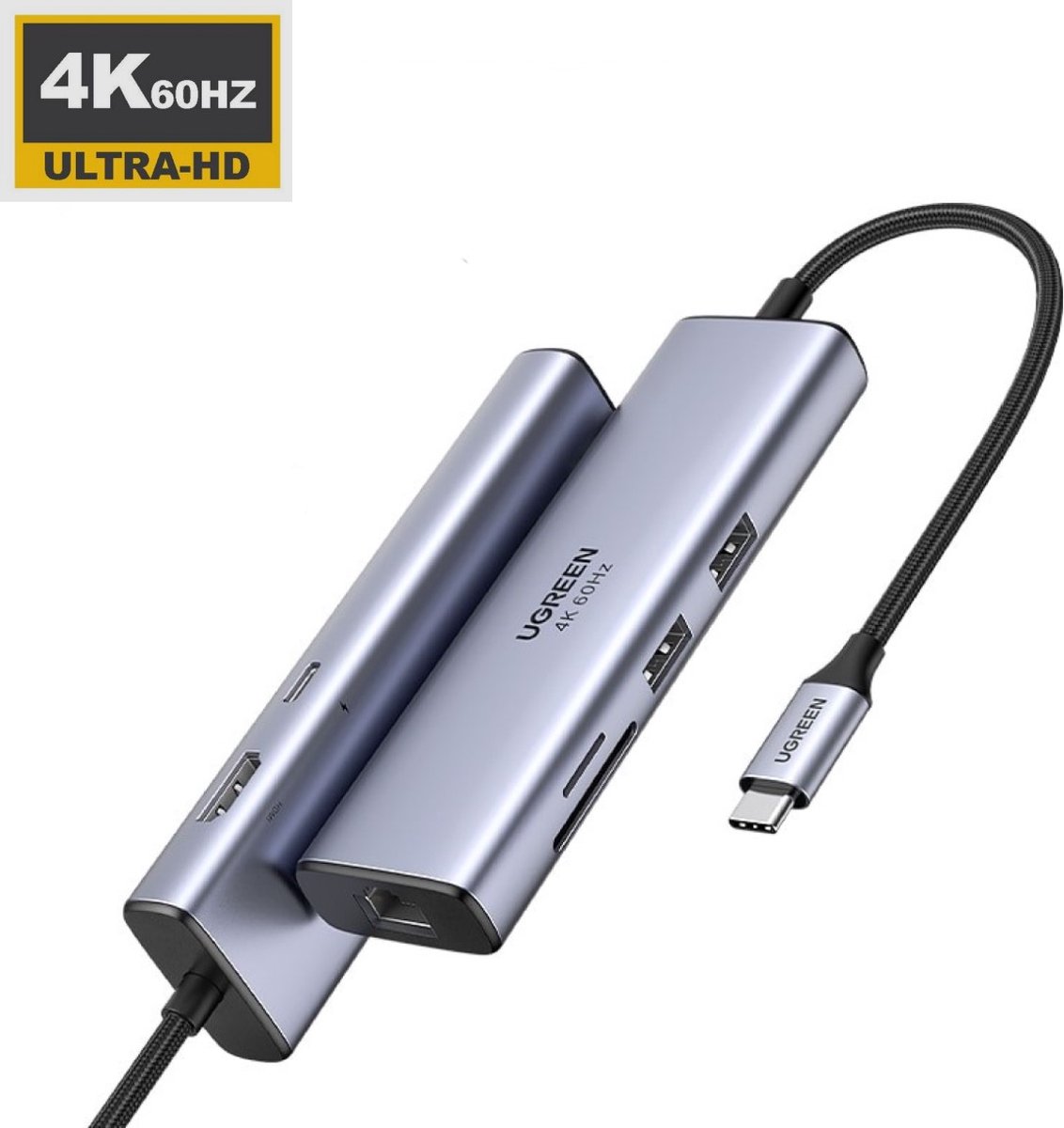 Adaptateur Ugreen USB-C Hub 7-en-1 4K@60Hz HDMI Thunderbolt 3 HDR