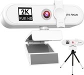2K Webcam WIT - Webcam met Microfoon - Full HD 2K - Webcams - Gaming - Webcam voor PC