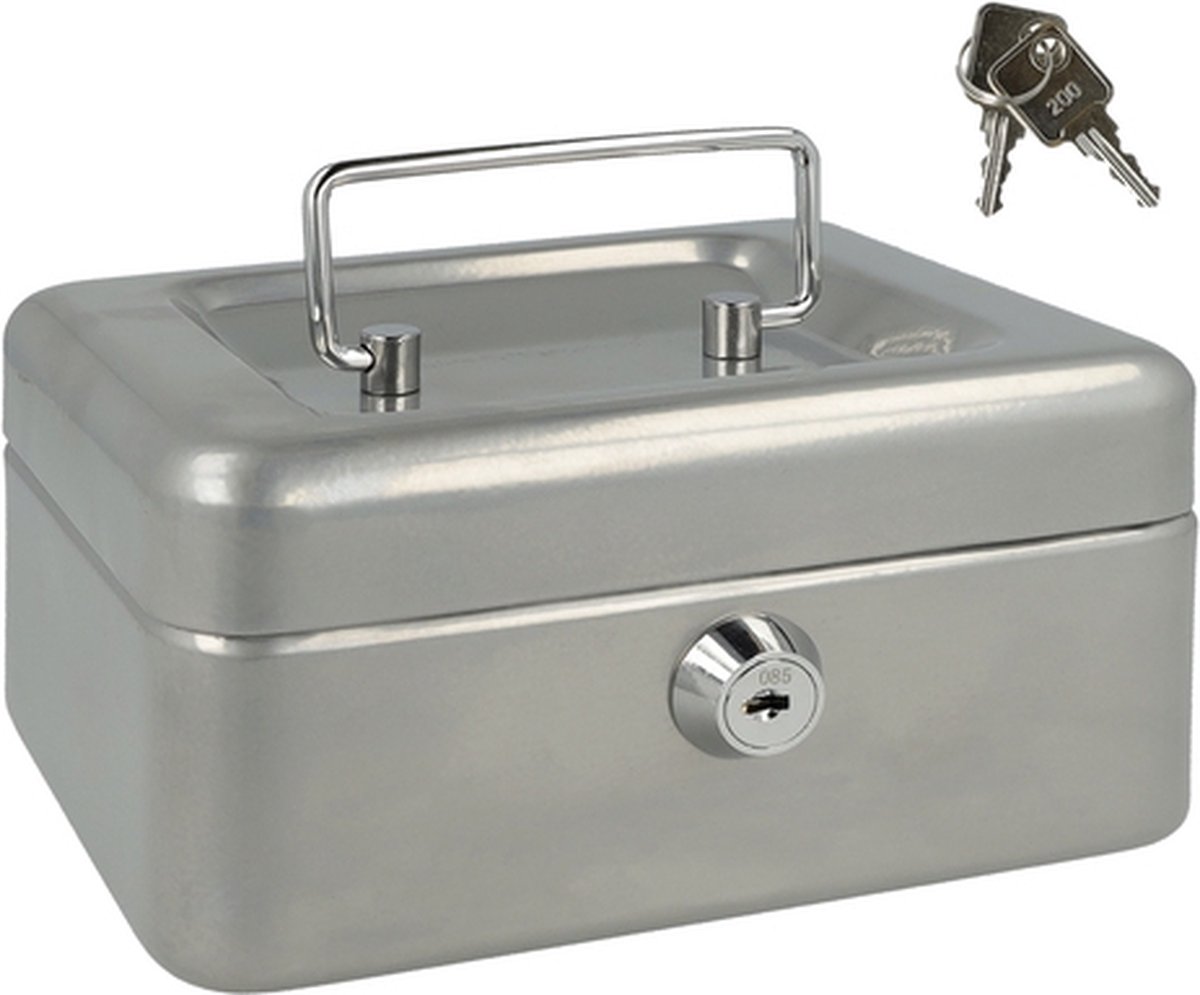 Westcott geldkist - 152x120x79mm - zilver - kunststof inzet met 6 vakken - AC-E51000-ZI