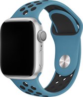 Sport watch bandje - Groenblauw / Zwart - 42/44/45mm - M/L - Series 1 2 3 4 5 6 7 SE - Geschikt voor Apple Watch