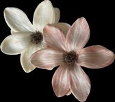 Seta Fiori - 12 stuks - Magnolia - op clip - trendy - 2 kleuren - *AANBIEDING*