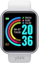 yS4N Smartwatch Wit - Smartband - Stappenteller - Sporthorloge - Hardloop armband - Smartwatch dames - Smartwatch heren - Smartwatches