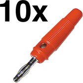 10x Geïsoleerde banaanstekkers - Rood - 4mm