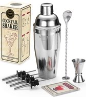STNTUS | Cocktailshakerset |  25 oz | Martini Shaker | Barman Kit | Drankmixer | RVS | Drankshaker | Martini Shaker en Zeef | Bartending | 7 stuks