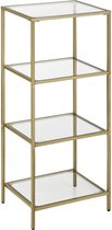 WoonWerkInterieur - Kast - Glazen Kast  - Gouden Frame - 4 Verdiepingen - 40x30x95cm