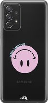 xoxo Wildhearts case voor Samsung A72 – Smiley Pink - Samsung Transparant Case