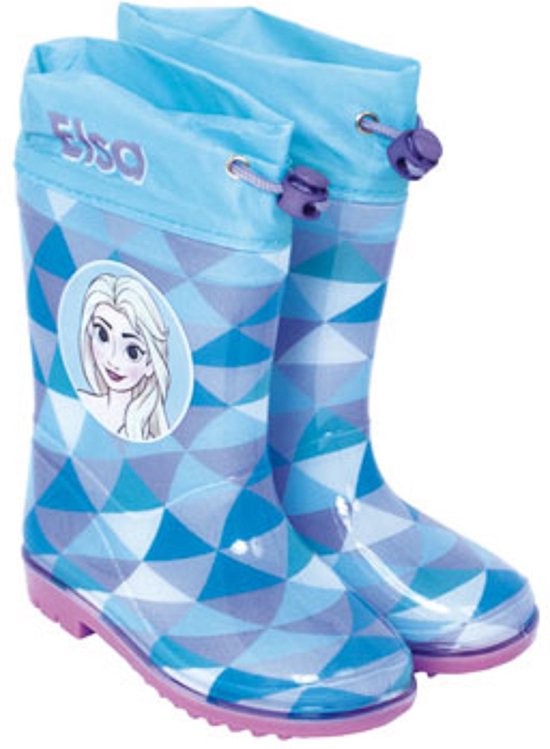 Disney Frozen waterbestendige regenlaarzen - Elsa - antislipzool - trekkoord - maat 30