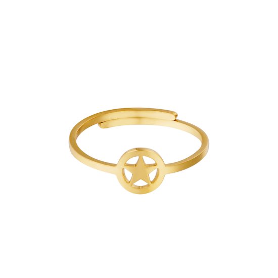 Verstelbare ring open ster - Yehwang - Ring - One size - Goud