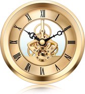 GWS Insteek Quartz Los uurwerk - Gouden rand uurwerk – Skeleton Klok uurwerk 103mm – Los compleet uurwerk vervangen rond