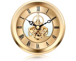 GWS Insteek Quartz Los uurwerk Gouden rand uurwerk Skeleton Klok uurwerk 103mm bol