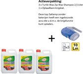 Turtle Wax - TW 52882 Zip Wax Shampoo 2.5L - 3 stuks - + Zaklamp/Knijpkat