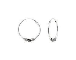 Amanto Oorbellen Bruwe - 925 Zilver Geoxideerd - Bali - 1,2x20mm