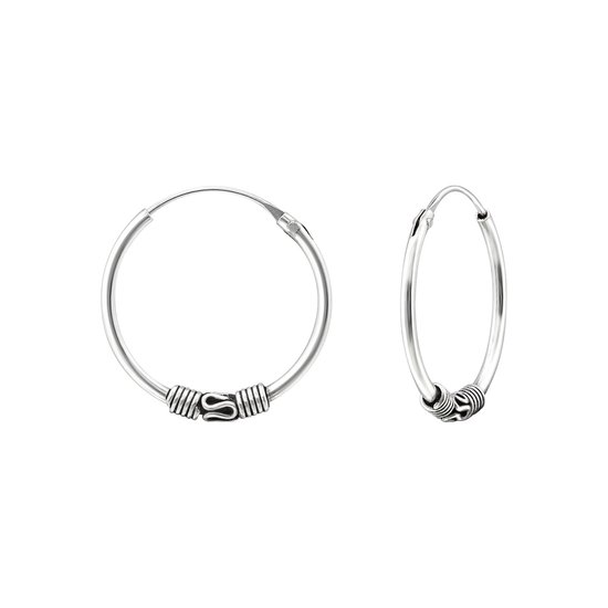 Amanto Oorbellen Bruwe - Zilver Geoxideerd - Bali - 1,2x20mm
