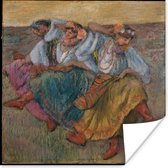 Poster Russische dansers - Schilderij van Edgar Degas - 100x100 cm XXL - Kerstversiering - Kerstdecoratie voor binnen - Kerstmis