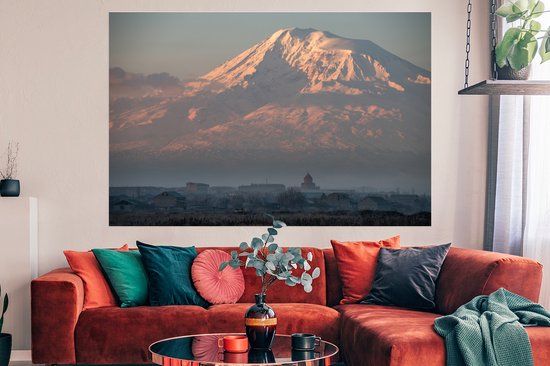 Poster Mont Ararat avant le lever du soleil en Turquie 180x120 cm - Tirage photo sur Poster (décoration murale salon / chambre) XXL / Groot format!
