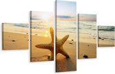 Schilderij - Zeester op het strand, Multikleur, Premium Print