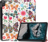 Case2go - Tablet hoes geschikt voor Nokia T20 (2021) - 10.4 Inch - Tri-Fold Book Case - Vlinders