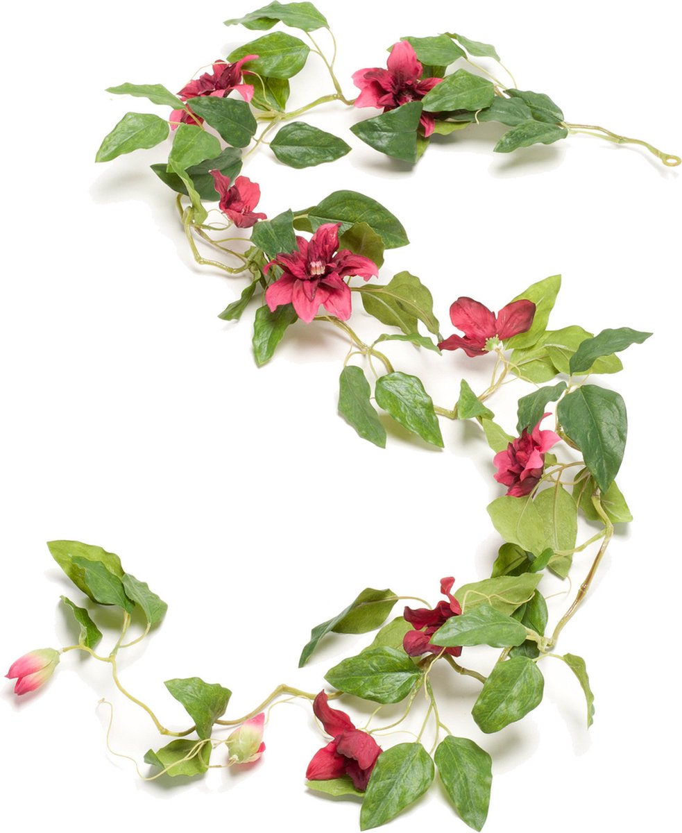 Kunstplant Clematis garland 180cm fuchsia