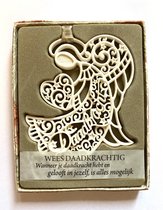 H&&H Inspirerende woorden hanger "Daadkracht" Gift in Engelvorm