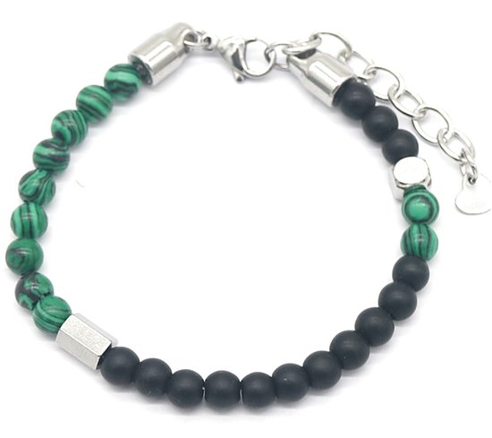 Armband Dames - RVS - Verstelbaar 18-21 cm - Malachiet Groen