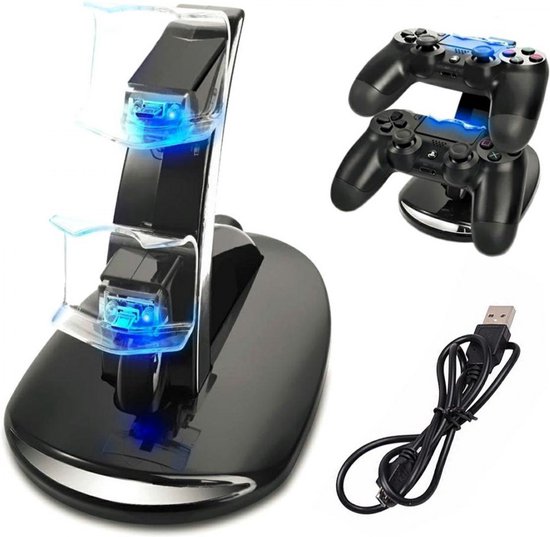 Oplaadstation PlayStation 4 - PS4 Controller Oplader - Dual Docking Charger - Zwart - BES LED