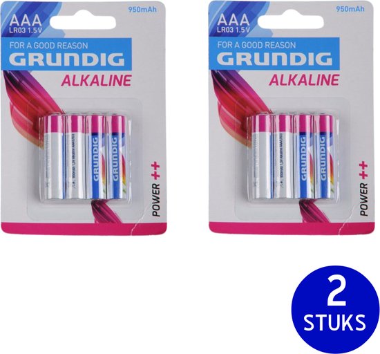 Grundig AAA Baterijen Alkaline| 8 stuks