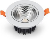 Tsong - LED inbouwspot Dimbaar - 7W vervangt 70W - 4000K helder wit licht - Kantelbaar