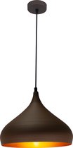 Sfeervolle hanglamp druppel zwart, koper, bruin 32 cm breed