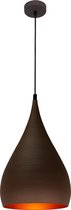 Druppel hanglamp zwart, koper, koffiebruin 25 cm breed