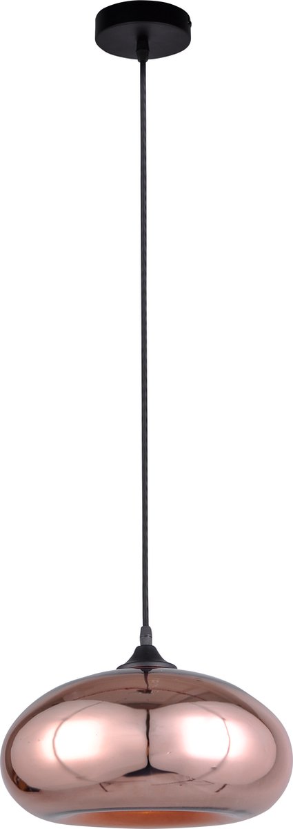 FANTASIA - NISMO - 1X E27 - STAAL / GLAS - MAX 60W - DIA 300MM X 1200MM - ZWART / ROSÉ GOUD