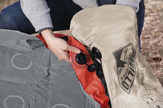 Bestway Luchtbed - Roll & Relax - Opblaasmatras - 2 Personen - 203 x 152cm - Rood/Zwart - Kamperen van Bestway — afbeelding 5