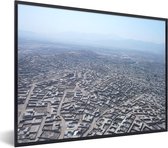 Photo encadrée - Photo aérienne de la ville afghane de Kaboul cadre photo noir 40x30 cm - Affiche encadrée (Décoration murale salon / chambre)