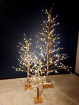Kunstboom | Kerst | Koperkleur | Glitter | Met verlichting | H90cm