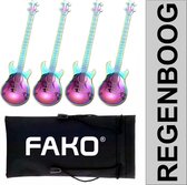 Fako Bijoux® - Theelepel / Koffielepel Gitaar - Regenboog - 4 Stuks