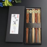 Offerroo - Eetstokjes set van 5 - chopsticks - eetstokjes hout - sushi stokjes - sushi set