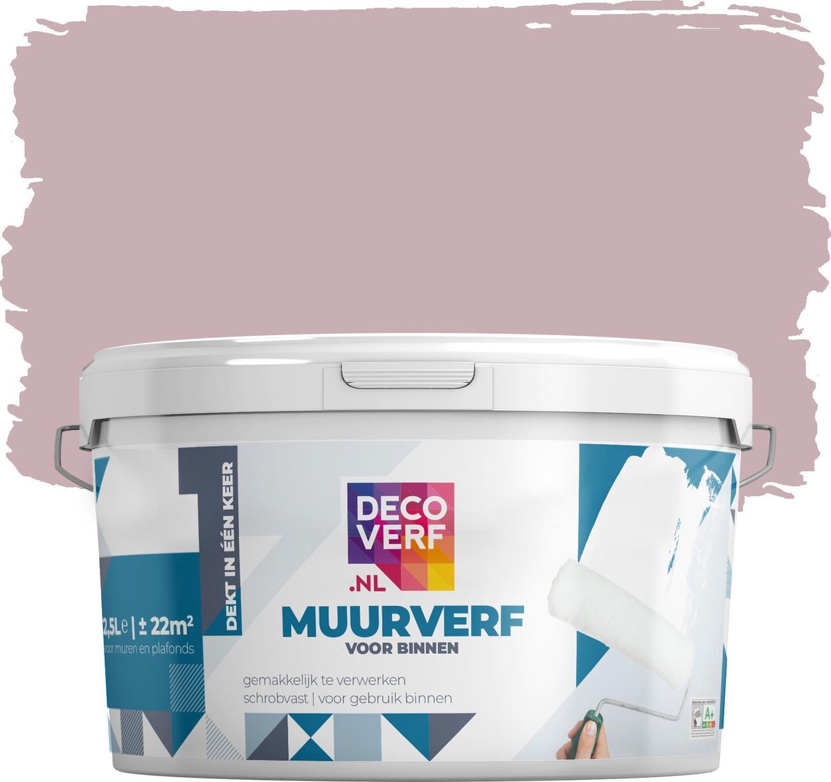Decoverf muurverf mat, Oud roze, 2.5L - Decoverf.nl