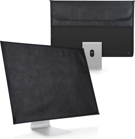 kwmobile hoes geschikt voor 24-26" Monitor - PC cover met 2 vakken aan de achterzijde - Monitor beschermhoes in zwart