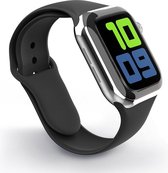 Swissten horlogeband geschikt voor Apple Watch - 38-40-41 mm - Siliconen bandje - Zwart