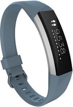 Siliconen Smartwatch bandje - Geschikt voor Fitbit Alta / Alta HR siliconen bandje - grijsblauw - Strap-it Horlogeband / Polsband / Armband - Maat: Maat L