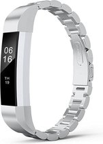 Stalen Smartwatch bandje - Geschikt voor  Fitbit Alta / Alta HR stalen bandje - zilver - Strap-it Horlogeband / Polsband / Armband