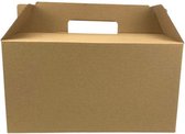25 stuks x Maaltijddoos Medium - 28x20x15cm - Lunchbox - Mealbox - Takeaway doos - Met Handvat - Kraft - take away box - Maaltijddozen - kraft lunch boxes - Maaltijdbezorgbox - kar