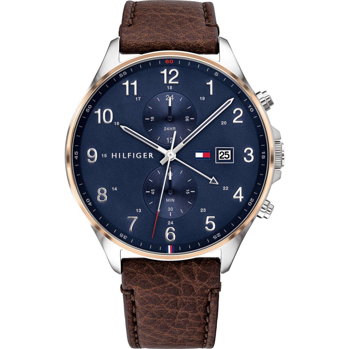 Tommy Hilfiger TH1791712 Horloge - Leer - Bruin - Ø 44 mm