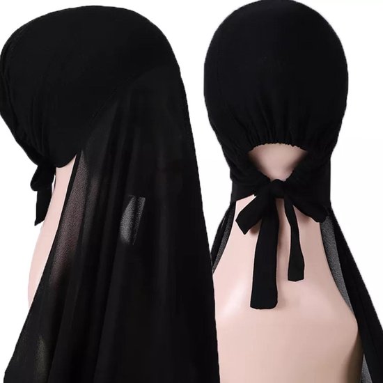 Zwarte Hoofddoek, mooie hijab nieuwe stijl (onderkapje en hijab). | bol.com