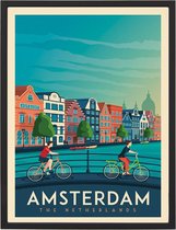 Poster met lijst Vintage Amsterdam - 30 x 40