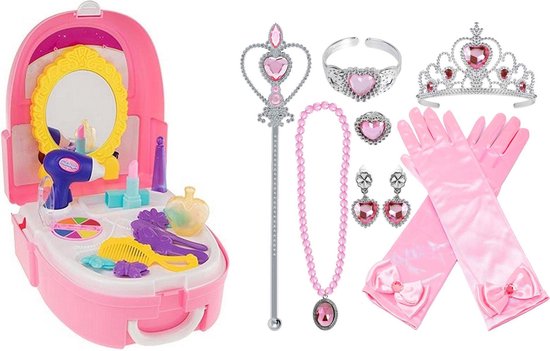 Chemicus dood niet voldoende Prinsessen Speelgoed - Beautyset in Rugzak - 19-delig - Giftset Prinsessen  accessoires... | bol.com