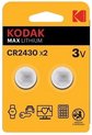 Kodak Max Lithium CR2430 - 2 stuks