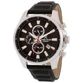 Mooi heren horloge van Daniel Klein model 1128112 5 bar waterdicht met dag/datum - 2 tijden-zwart leder