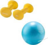 Tunturi - Fitness Set - Tunturi Fitnessbal 25 cm & 2 x 1,5 kg Gewichten