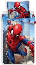 SpiderMan City - Dekbedovertrek - Eenpersoons - 140 x 200 cm - Polyester - Copy